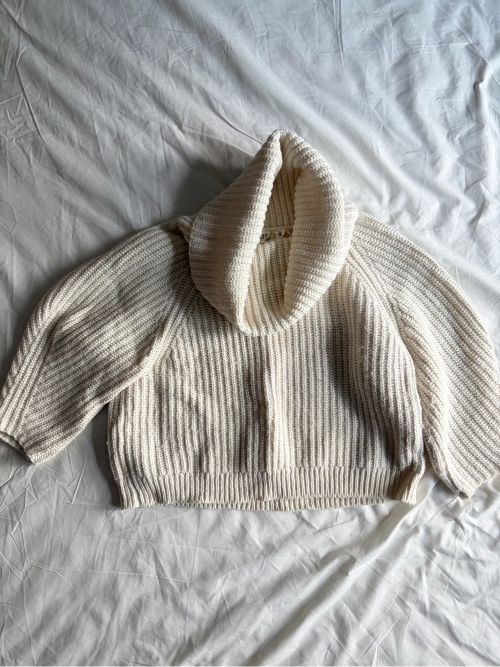 GAP Cropped White Turtleneck Sweater